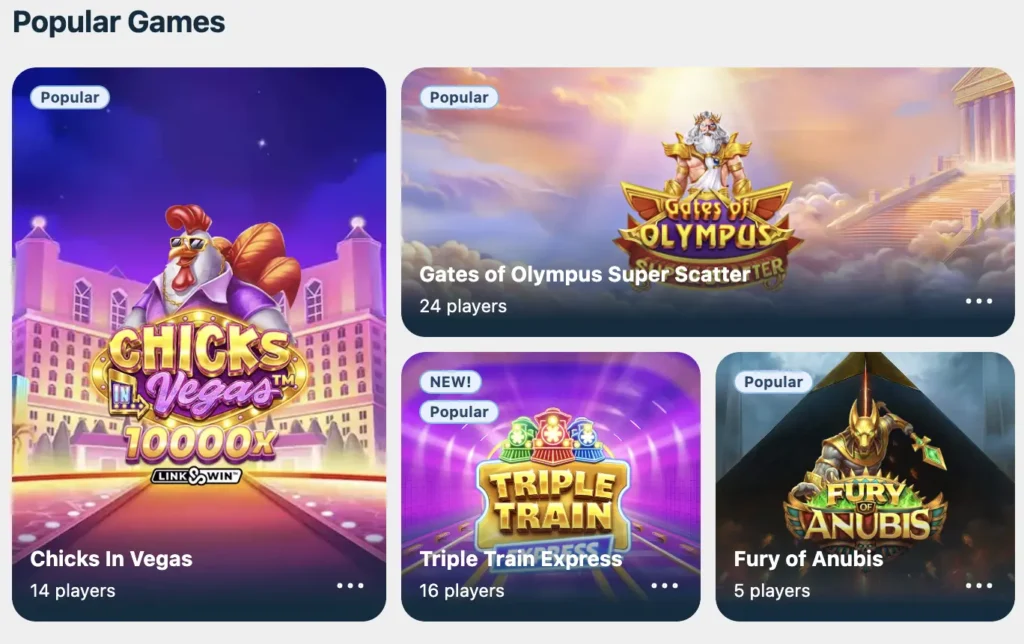 Catálogo de jogos do Boa Bet